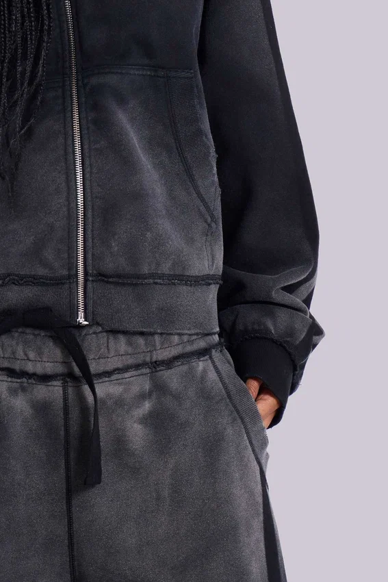 Grauer, sportlicher, weiter Monster Hoodie