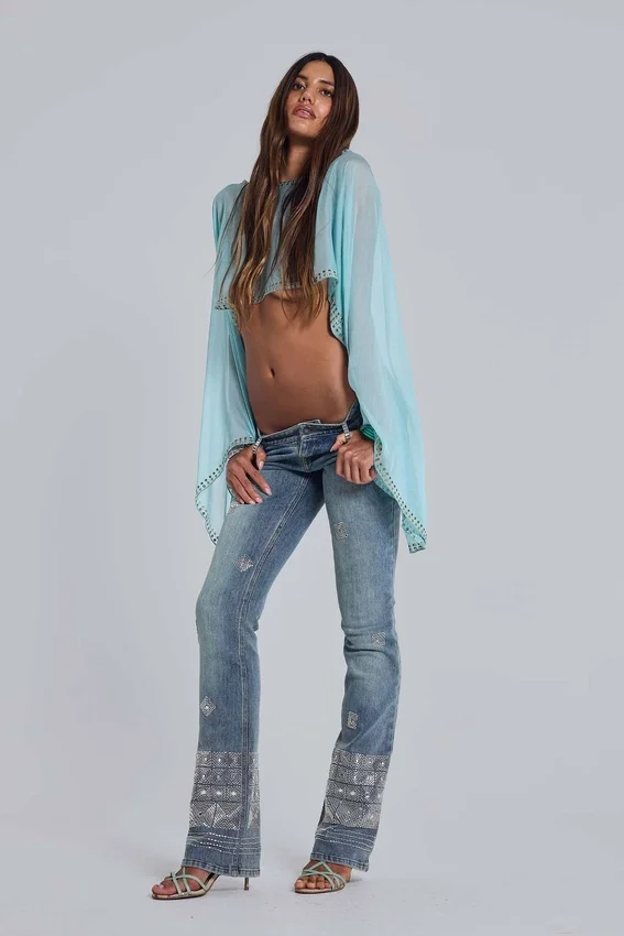 Lunet Cape-Top mit Nieten