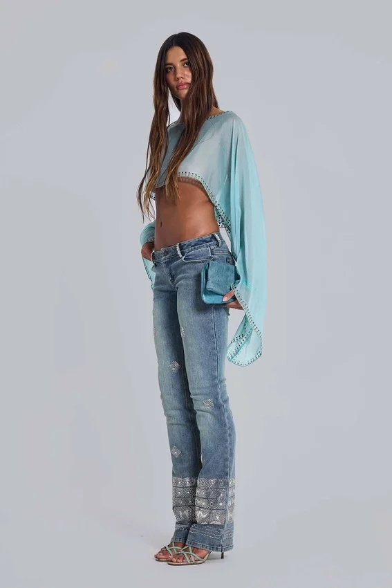 Lunet Cape-Top mit Nieten