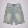 Hellgewaschene Jumbo-Jorts