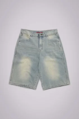 Hellgewaschene Jumbo-Jorts