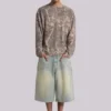 Hellgewaschene Jumbo-Jorts