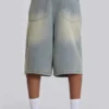 Hellgewaschene Jumbo-Jorts