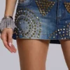 Hena-Minirock aus Denim mit Nieten