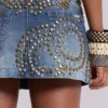 Hena-Minirock aus Denim mit Nieten
