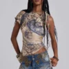 Hena-Minirock aus Denim mit Nieten