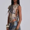 Hena-Minirock aus Denim mit Nieten