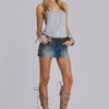 Hena-Minirock aus Denim mit Nieten