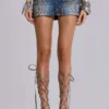 Hena-Minirock aus Denim mit Nieten
