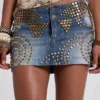 Hena-Minirock aus Denim mit Nieten