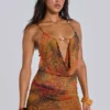 Hina rückenfreies Minikleid mit Perlenbesatz