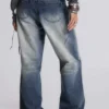 Hunter-Jeans mit lockerem, geradem Bein und Spiegeln