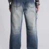 Hunter-Jeans mit lockerem, geradem Bein und Spiegeln