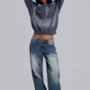 Hunter – Lockere Jeans mit geradem Bein in blauer Waschung