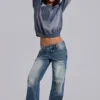 Hunter – Lockere Jeans mit geradem Bein in blauer Waschung