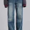 Hunter – Lockere Jeans mit geradem Bein in blauer Waschung