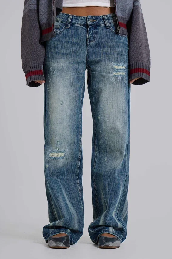 Hunter – Lockere Jeans mit geradem Bein in blauer Waschung