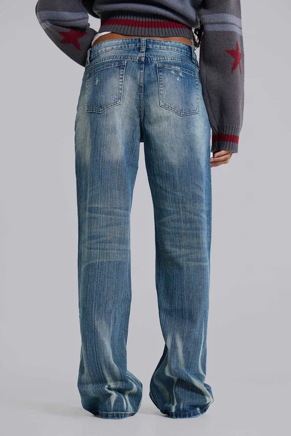 Hunter – Lockere Jeans mit geradem Bein in blauer Waschung