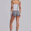 Ardor beschichtete Mini-Jeansshorts in Silber