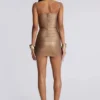 Idol Metallic-Bandage-Minikleid in Bronze