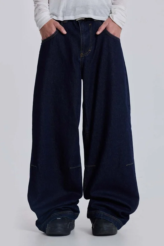 Indigo Low-Rise-Colossus-Baggy-Jeans