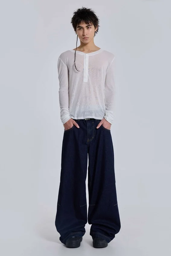 Indigo Low-Rise-Colossus-Baggy-Jeans