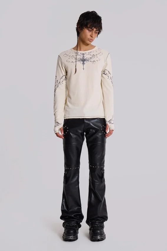 Ines Waffle – Weißes Langarm-Oberteil