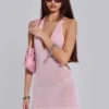 Infinity-Halter-Minikleid in Rosa