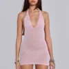 Infinity-Halter-Minikleid in Rosa