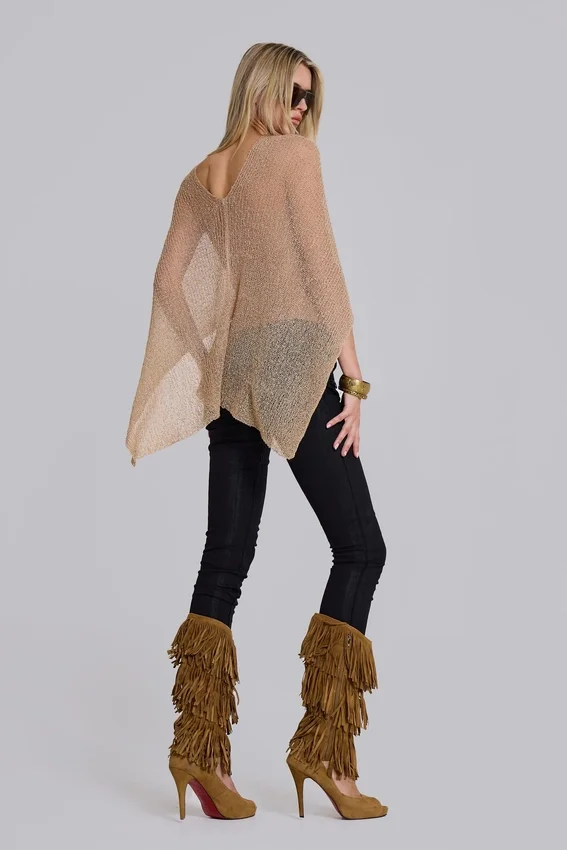 Infinity Multiway-Strickcape in Sand