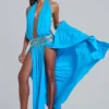 Irvin – von Hand verziertes rückenfreies Maxikleid