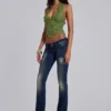 Kelsey Skinny-Bootcut-Jeans mit niedriger Leibhöhe in dunkler Waschung