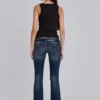 Kelsey Skinny-Bootcut-Jeans mit niedriger Leibhöhe in dunkler Waschung