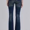 Kelsey Skinny-Bootcut-Jeans mit niedriger Leibhöhe in dunkler Waschung