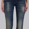 Kelsey Skinny-Bootcut-Jeans mit niedriger Leibhöhe in dunkler Waschung