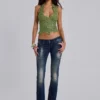 Kelsey Skinny-Bootcut-Jeans mit niedriger Leibhöhe in dunkler Waschung