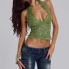 Kelsey Skinny-Bootcut-Jeans mit niedriger Leibhöhe in dunkler Waschung