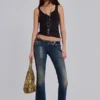 Kelsey Skinny-Bootcut-Jeans mit niedriger Leibhöhe in dunkler Waschung