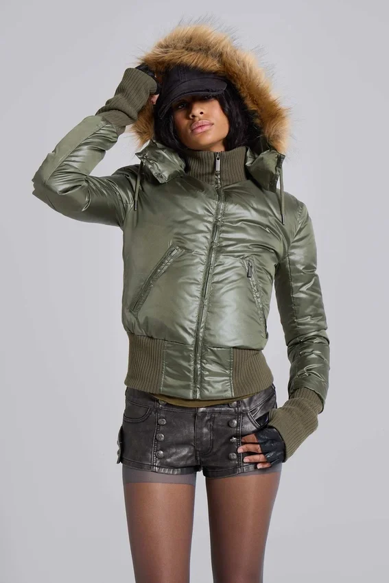 Khaki-farbene Mercury-Jacke