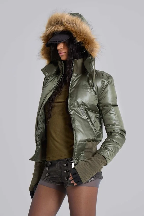Khaki-farbene Mercury-Jacke