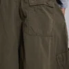 Khaki Parachute Cargo-Baggy-Shorts