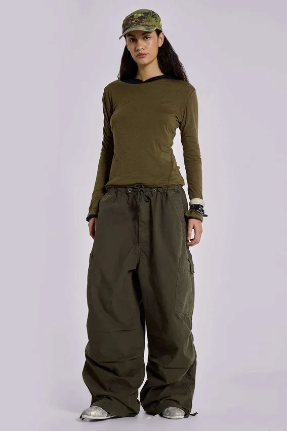 Khaki Parachute Cargo-Hose