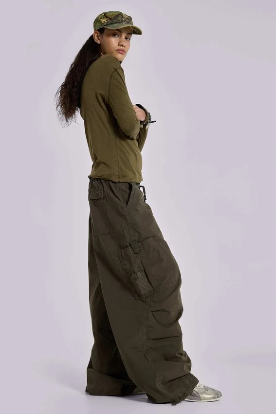 Khaki Parachute Cargo-Hose