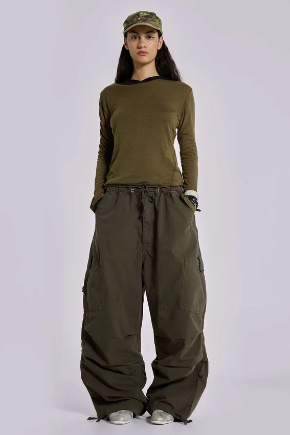 Khaki Parachute Cargo-Hose