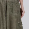Khaki-Parachute Pants mit Ölwaschung