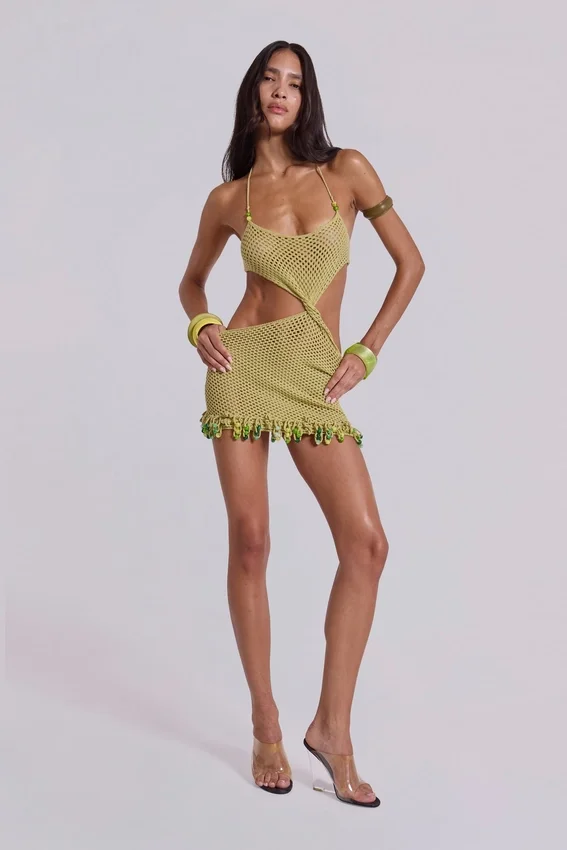 Kuuma Mini-Kleid aus Häkelstoff mit Perlenverzierung