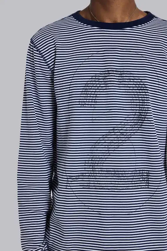 Langärmliges Oberteil „62 Stripe“ in Marineblau