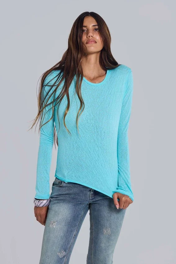 Langärmliges Oberteil „Turquoise Mist“