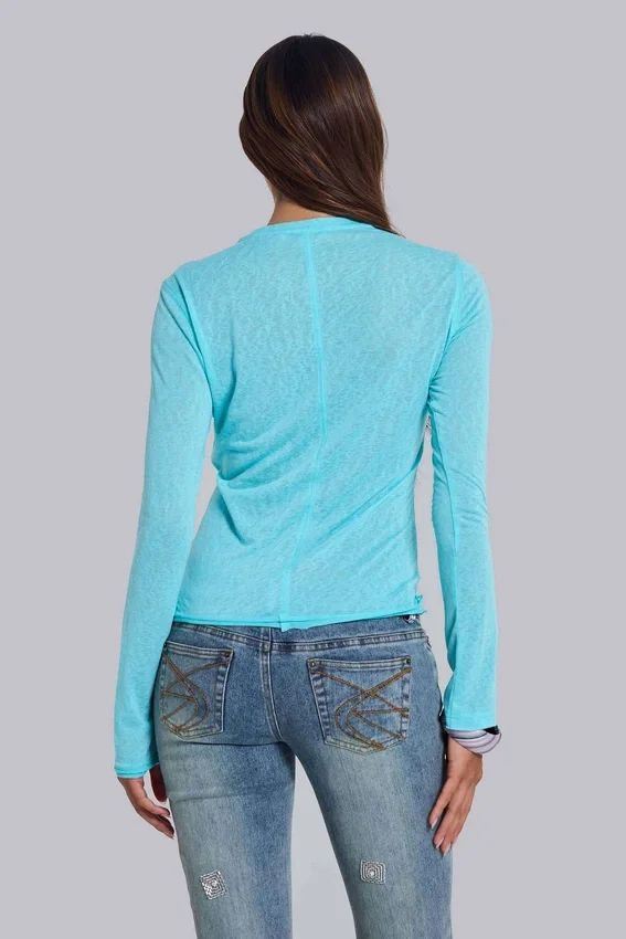 Langärmliges Oberteil „Turquoise Mist“