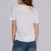Leinen-T-Shirt mit V-Ausschnitt